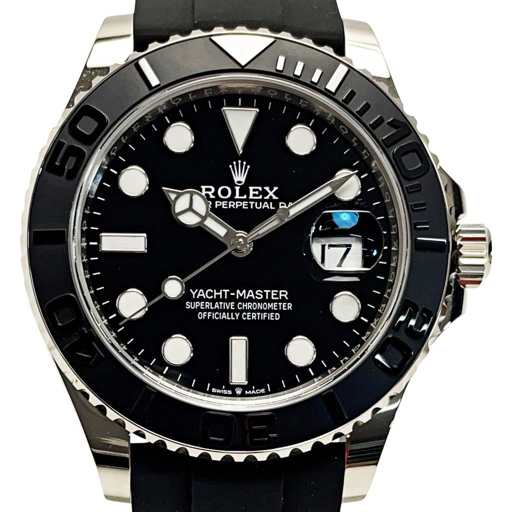 Rolex Yottomar Star 42 Black Automatic White Gold Watch