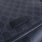 Gucci GG Supreme Crossbody Messenger Bag Black Leather — view 5