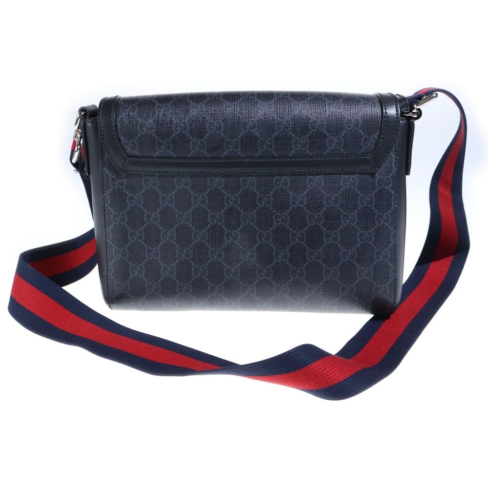 Gucci GG Supreme Crossbody Messenger Bag Black Leather — view 2