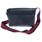 Gucci GG Supreme Crossbody Messenger Bag Black Leather — view 2