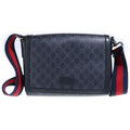 Gucci GG Supreme Crossbody Messenger Bag Black Leather