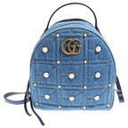 Gucci GG Marmont Denim Backpack Indigo