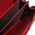 Gucci GG Supreme Tian Zip Around Leather Coin Case Wallet Beige Red — view 6