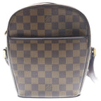 Louis Vuitton Ipanema PM Damier Leather Shoulder Bag Gold Brown