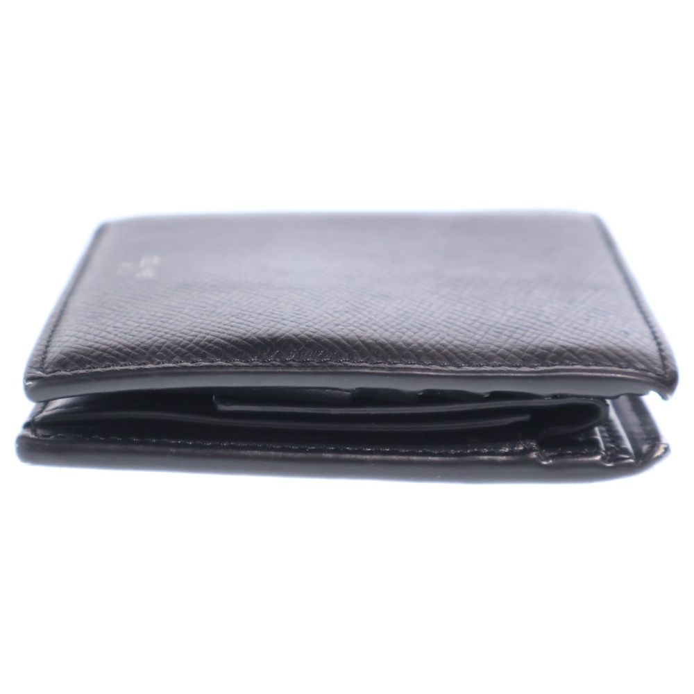 Celine Logo Bifold Wallet Compact Card Case Black Leather — view 3