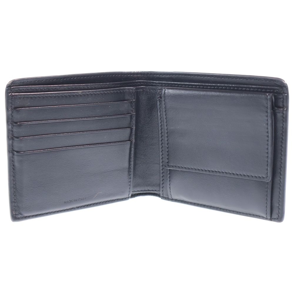 Celine Logo Bifold Wallet Compact Card Case Black Leather — view 4