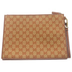 Gucci GG Canvas NY Embroidery Clutch Second Gold Beige — view 2