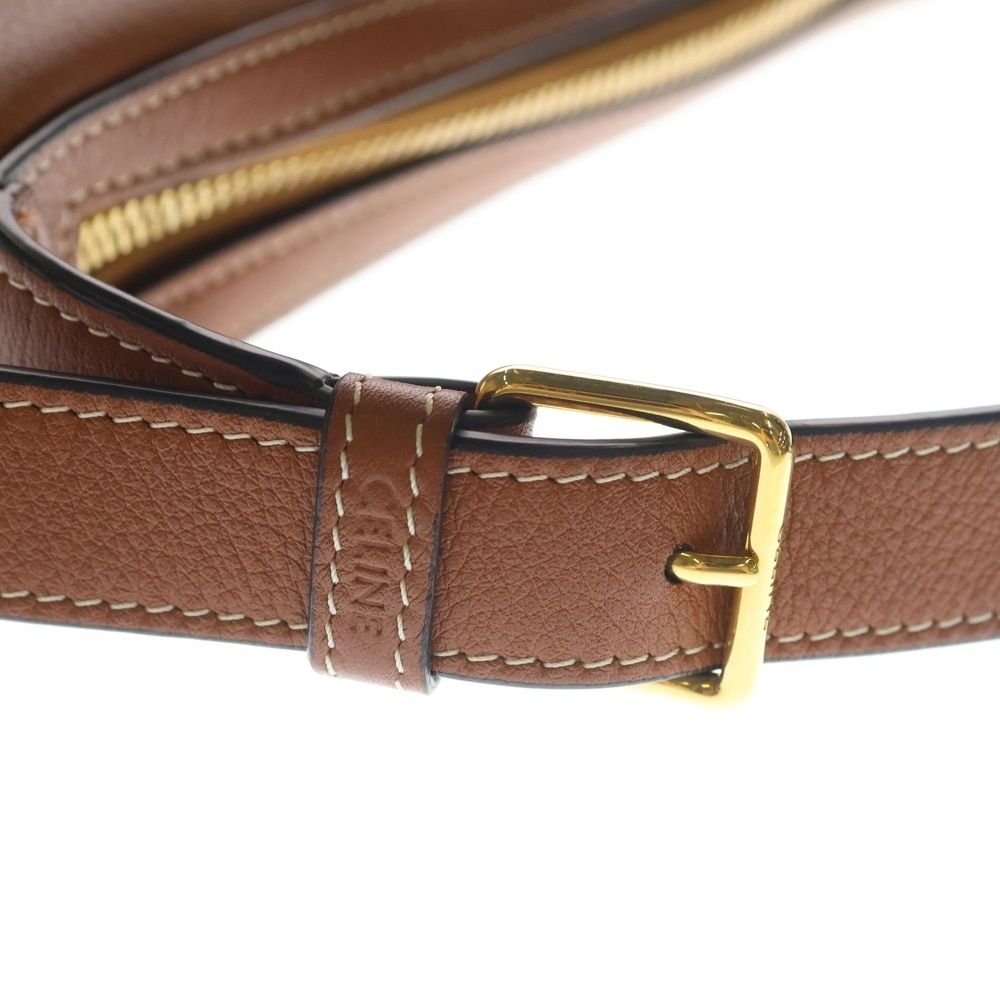 Celine Triomphe Small Eloise Shoulder Bag Brown Leather Gold — view 6