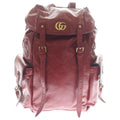 Gucci Rebel Tiger Cat Head GG Marmont Backpack Red Leather Gold