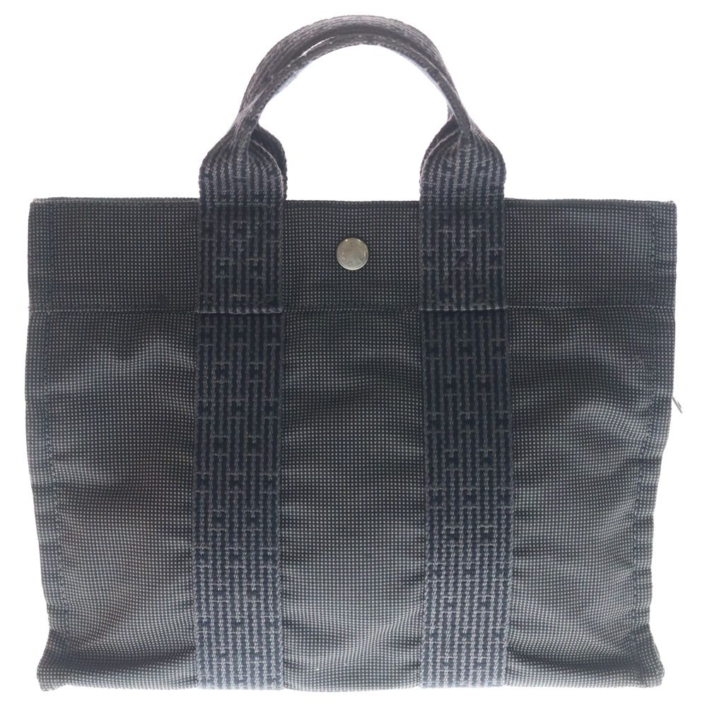 Hermes Her Line PM Canvas Hand Tote Silver Gray — view 2