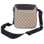 Gucci Guccissima Signature Shoulder Bag Black Beige Leather Silver — view 2