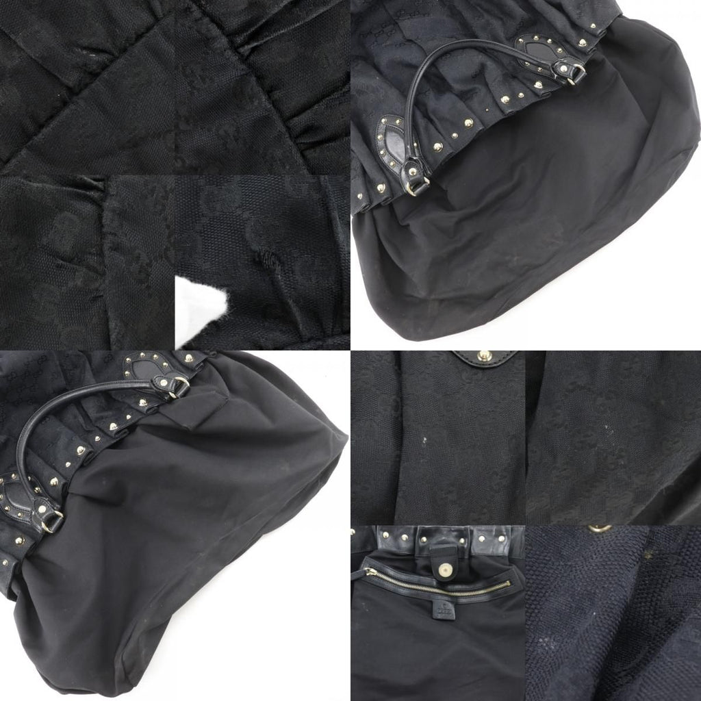 Gucci Studded GG Canvas Black Tote — view 9