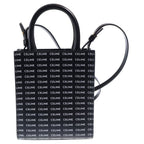 Celine Logo Vertical Cover Mini 2-Way Mini Shoulder Bag Phone Black Leather Gold