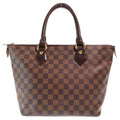 Louis Vuitton Damier Saleya PM Tote Brown Leather Gold