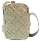 Bottega Veneta Intrecciato Shoulder Bag Mini Bag Light Green Leather Silver