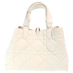 Dior Cannage Toujour Handbag White Leather Gold — view 2