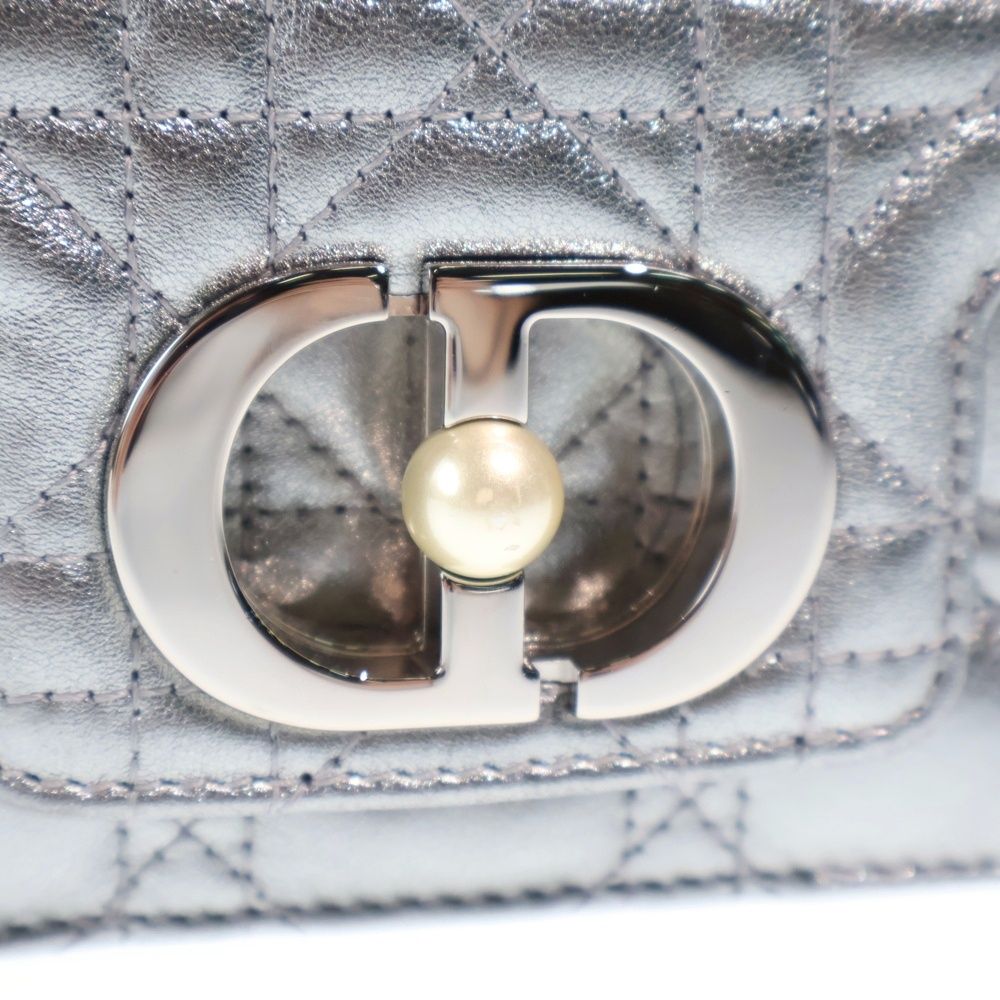 Dior Monsieur Joli Top Handle 2-Way Mini Shoulder Bag Silver Leather — view 5