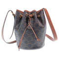 Celine Triomphe Drawstring Mini Shoulder Bag Brown Leather Gold