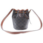 Celine Triomphe Drawstring Mini Shoulder Bag Brown Leather Gold — view 2