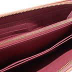 Louis Vuitton Jacquard Denim Zippy Wallet Card Case Pink Leather Gold — view 4