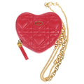 Dior Caro Chain Heart Pouch Mini Shoulder Bag Leather Gold