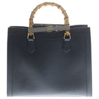 Gucci Diana 2-Way Tote Shoulder Bag Black Leather Gold — view 2