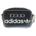 Gucci Adidas Logo Leather Shoulder Bag Black