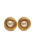 Chanel Earrings Gold Plated Faux Pearl 1