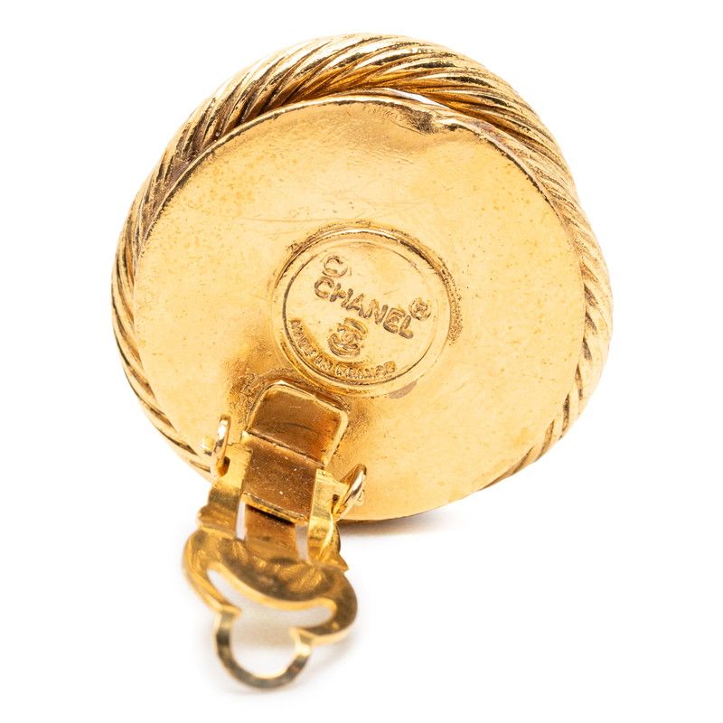 Chanel Earrings Gold Plated Faux Pearl 1 — view 3