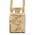 Chanel CC Logo Perfume Bottle Motif Necklace Gold Black Plated 1 — view 3