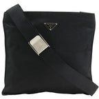 Prada Pochette Satin Nero Black Shoulder Bag