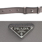 Prada Saffiano Triangle Logo Shoulder Bag Gray — view 6