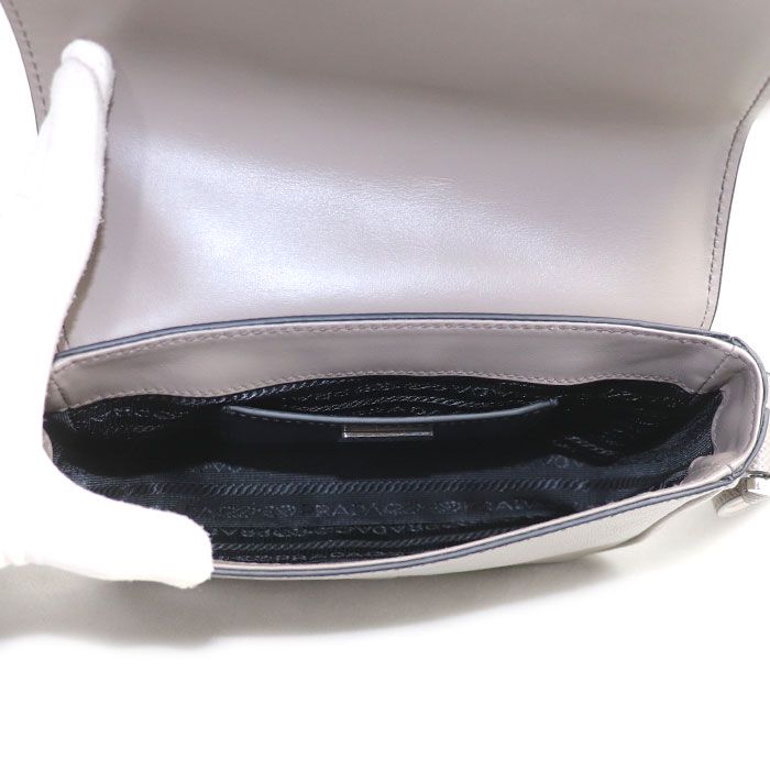 Prada Saffiano Triangle Logo Shoulder Bag Gray — view 5