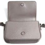 Prada Saffiano Triangle Logo Shoulder Bag Gray — view 4