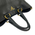Prada Logo Leather 2-Way Shoulder Bag Business Capacity Black — view 4