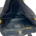Prada Logo Leather 2-Way Shoulder Bag Business Capacity Black — view 9