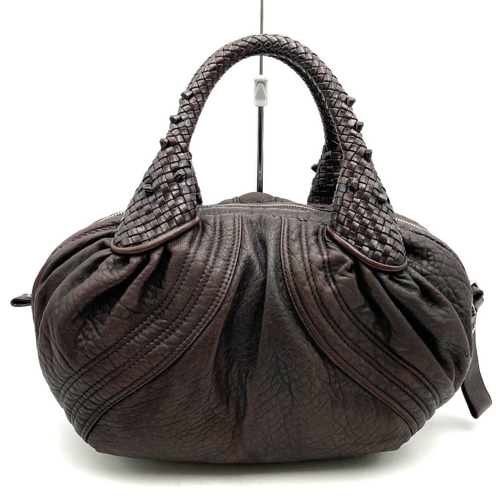 Fendi Handbag Spy Bag Leather Brown — view 4
