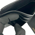 Saint Laurent Yves YSL Logo Leather Trifold Wallet Compact Black — view 9
