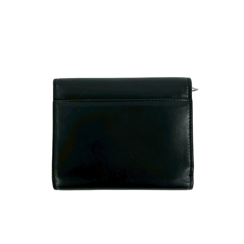 Saint Laurent Yves YSL Logo Studded Leather Bifold Wallet Mini Black — view 2