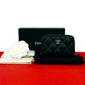 Chanel With Quilted CC Logo Caviar Leather Coin Purse Black