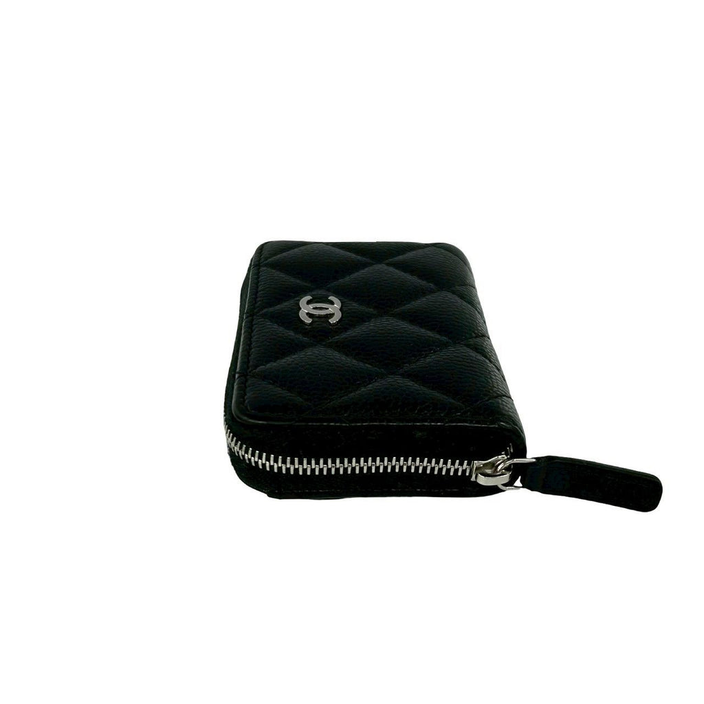 Chanel With Quilted CC Logo Caviar Leather Coin Purse Black — view 4