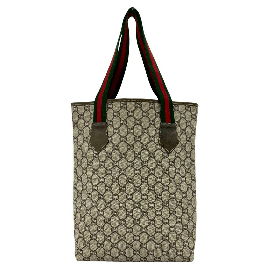 Gucci Vintage Sherry Line Plus Leather Tote Brown — view 3