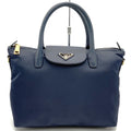 Prada Tote Saffiano Nylon Leather Navy