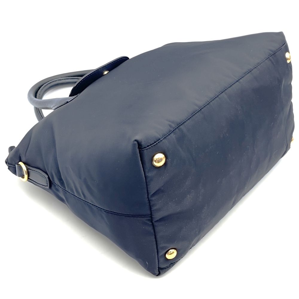 Prada Tote Saffiano Nylon Leather Navy — view 3