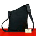 Prada Tessuto Nylon Leather Shoulder Bag Black