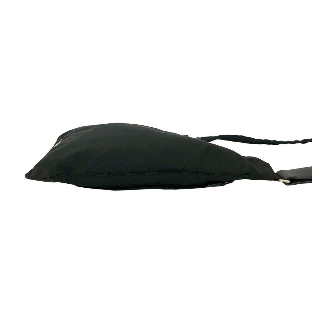 Prada Tessuto Nylon Leather Shoulder Bag Black — view 6
