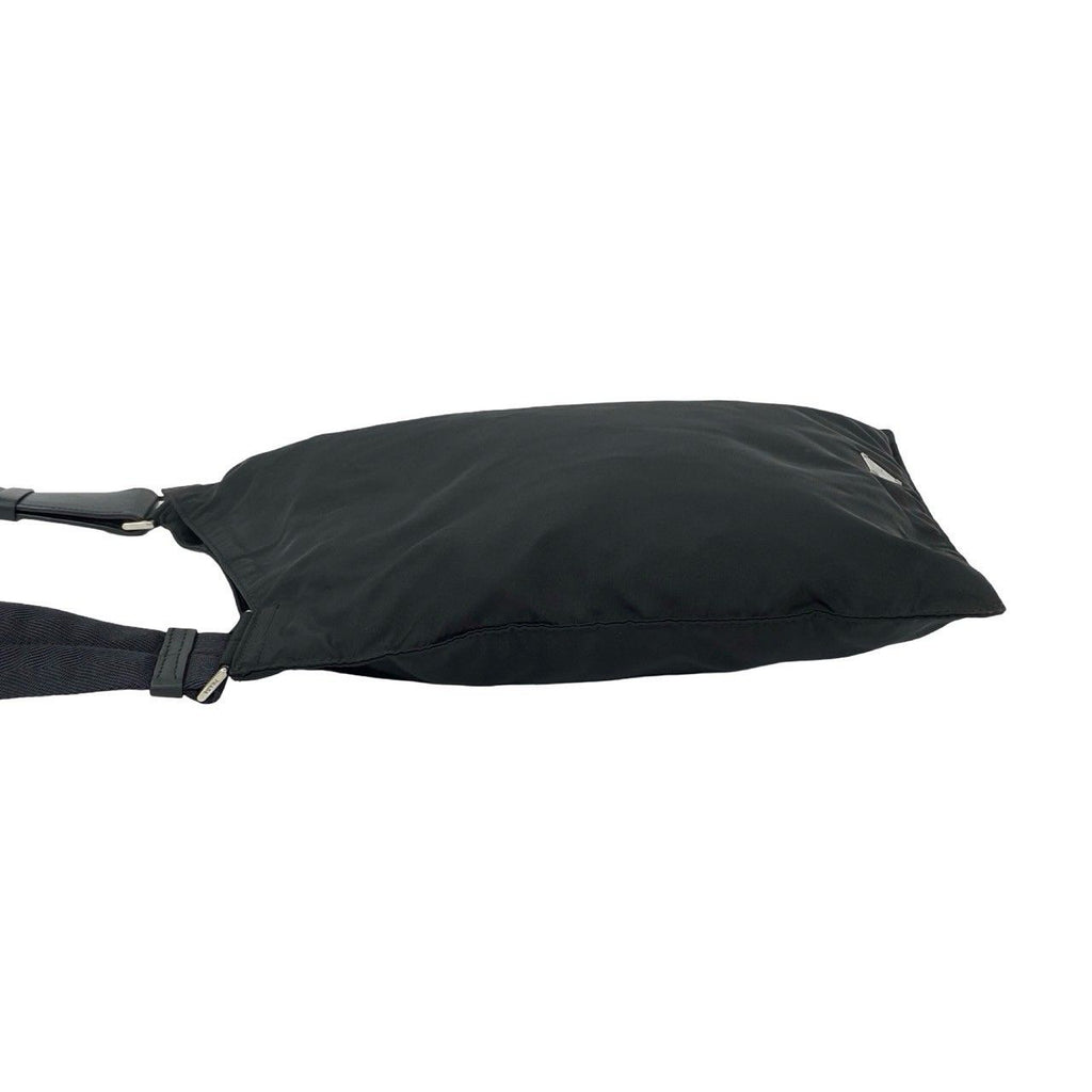 Prada Tessuto Nylon Leather Shoulder Bag Black — view 5