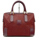 Celine Boston Bag Macadam Canvas Red Bordeaux Vintage
