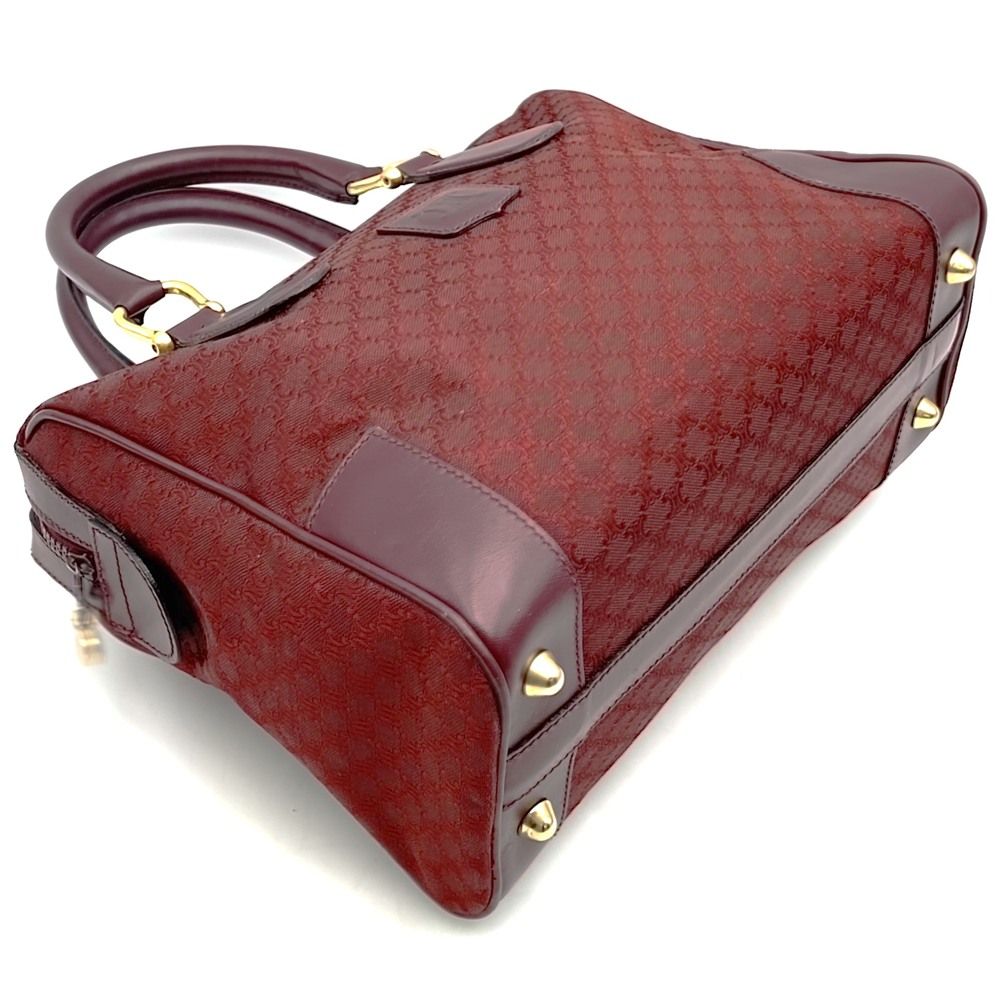 Celine Boston Bag Macadam Canvas Red Bordeaux Vintage — view 3