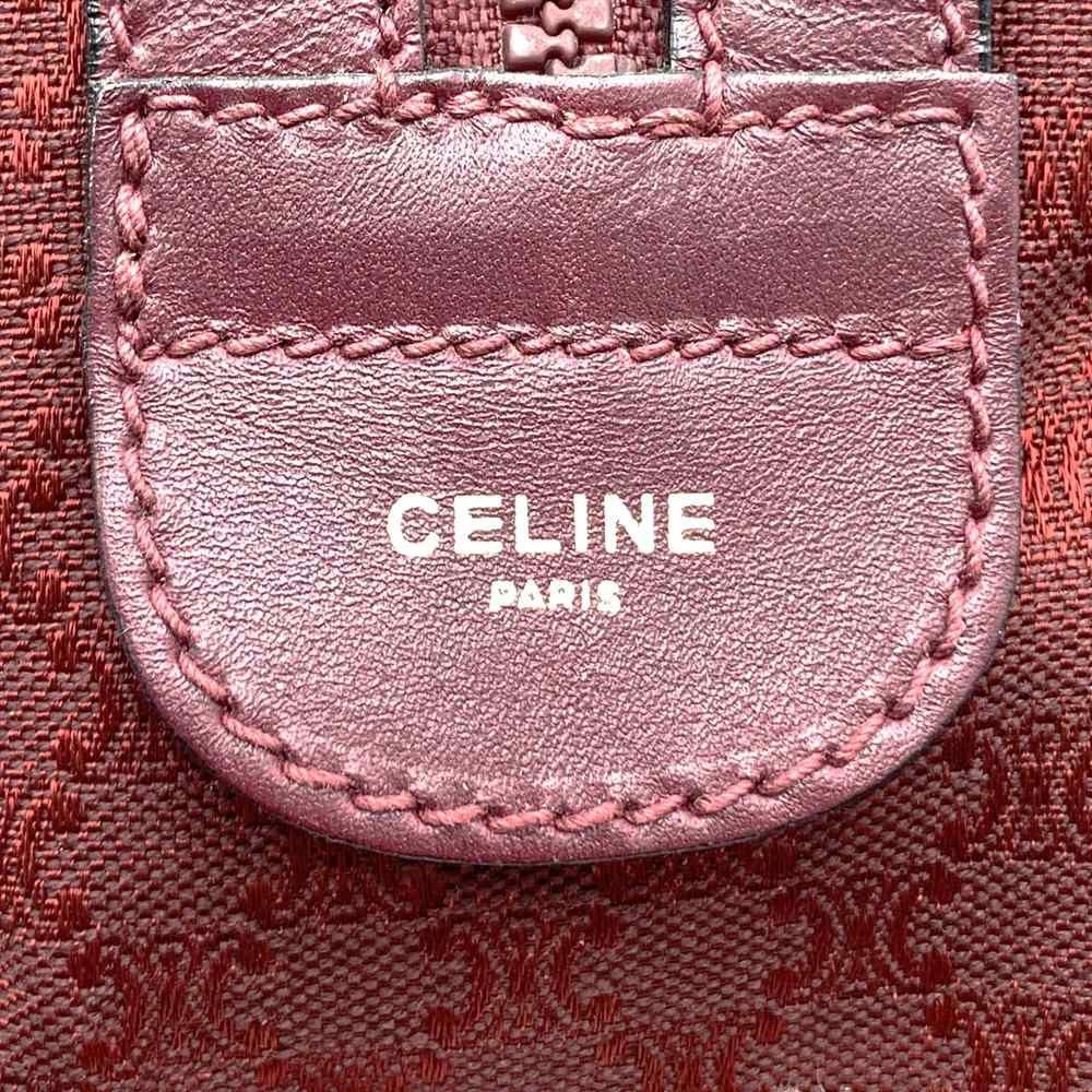 Celine Boston Bag Macadam Canvas Red Bordeaux Vintage — view 7